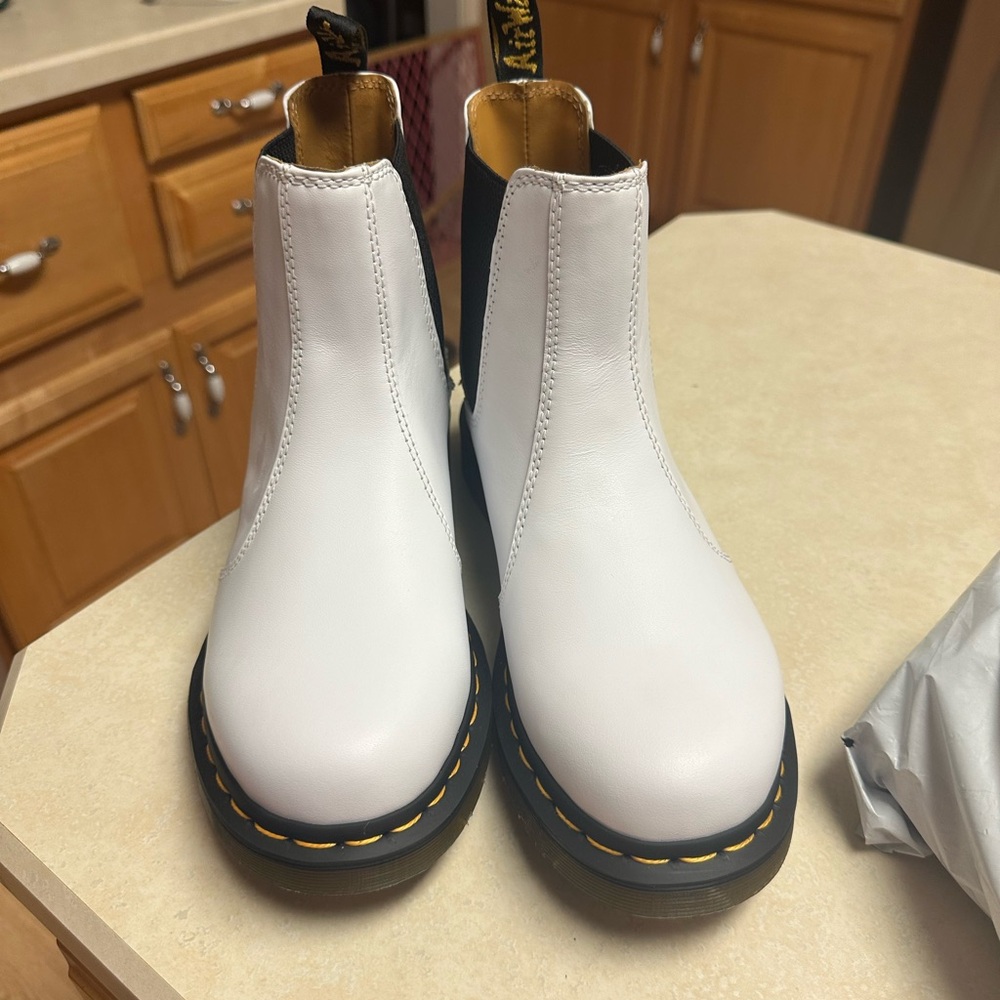 White Chelsea Doc Martens